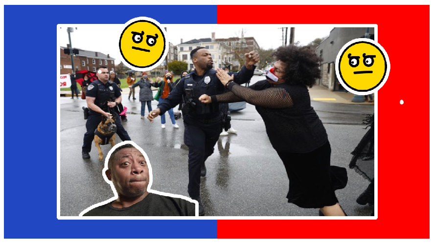 BLM Protester interfering with an arrest gets punched by Pol